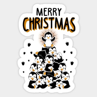 Funny Penguins Christmas Sweatshirt Sticker